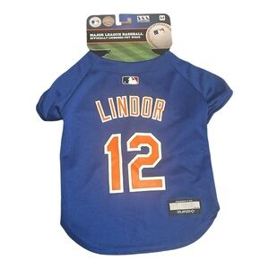 MLB New York Mets Dog Pet Jersey Blue Orange Francisco Lindor Licensed Authentic